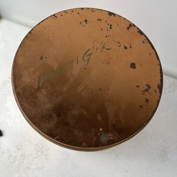 Vintage Jane Parker Potato Chips 1 LB A&P Paper Label Red Advertising Tin Can - Picture 4 of 5